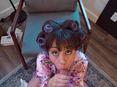 Jenna Noelle enjoys while giving her hubby nice blowjob - POV