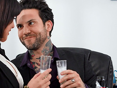 FFM threesome in the office with Violet Starr and Gabbie Carter