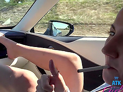 Lily Adams gets on top of a dude to ride his dick in POV