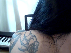 A couple caught in a steamy, intimate homemade moment