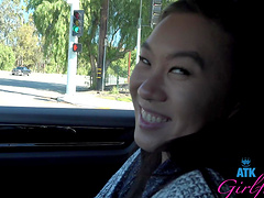 Brunette Kimmy Kimm and her boyfriend spend the day at the zoo