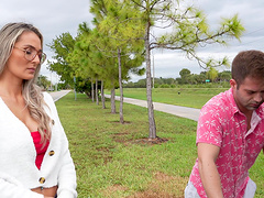 Amazing hottie Mandy Rhea takes it deep in her wet pussy