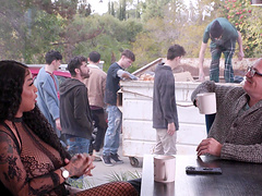 Paris The Muse gets a facial after sucking a bunch of dicks