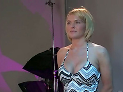 Busty Krissy Lynn gets humiliated and toyed with a strap-on