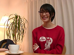 Asian slut Toujou Ao makes a cock disappear in her hairy vagina