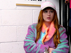 The couple has an amazing time with a professional in an office setting.