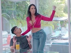 Reagan Foxx with big tits enjoys while being fucked by her BF