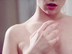 Sweet Jenny Wild gives a sloppy blowjob before getting fucked