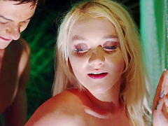 Fucking ends with a creampie for adorable blonde Marilyn Sugar