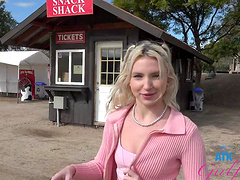 Passionate fun in the car with provocative blonde Britt Blair