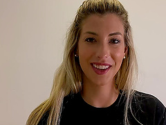 POV video of skinny Shona River masturbating and giving head