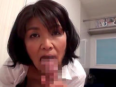 Asian brunette slut surprises a horny dude with a blowjob
