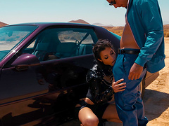 LaSirena69 gets her tight cunt smashed by the car outdoors