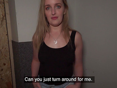 Amateur blonde Charlie Forde takes money to be fucked din POV