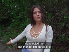 Slutty babe Tru Kait sucks a dick outdoors and fucks in the car