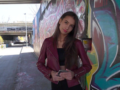 Outdoors video of sexy Latina Vanessa Alessia getting fucked good