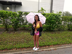 Brunette slut Alexa Payne gets her cunt smashed in the van