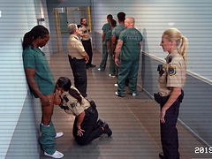 A hot latina, Kailani Kai, gets fucked by inmates in a steamy scene.