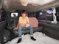 Redhead babe Chloe Cooper takes care of a dick in the back of the car