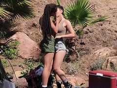 Kira Noir gets her pussy eaten out by short haired Brooklyn Gray