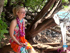 Slim blonde babe Riley Star strips and gets ready for a shower