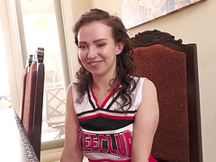 Beautiful tattoos on a hot cheerleader’s body.