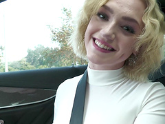 Real love making scene with a pale skinned blonde and a shaved pussy