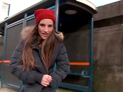 Beautiful hottie Tina Blade showing her skinny body outdoors