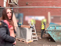 Beautiful hottie Tina Blade showing her skinny body outdoors