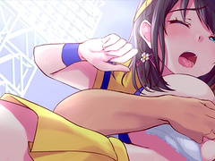 Kinky anime cheerleader wants more than just one hard dick