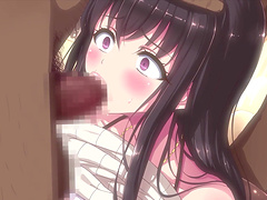 Nothing makes this busty anime girl happier than sucking a dick