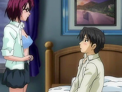 Sweet redhead girl gets on top of a guy and rides his dick