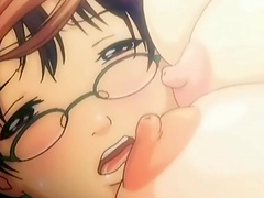 Kinky anime chick lets a horny friend play with her hard nipples