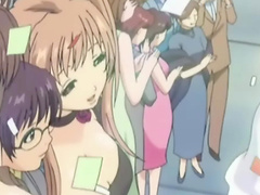 Kinky anime chick lets a horny friend play with her hard nipples