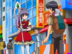 Lovely slut with pink hair rides a cock while her boobs bounce