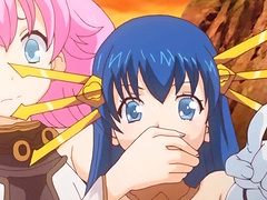 Another hentai video with sexy purple haired babe and her friend