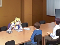 Hardcore fucking in this hentai video with a sexy blue eyed girl