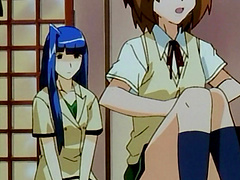 Hentai porn video with a blue haired chick getting fucked hard