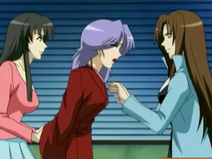 Purple haired slut gets tied up and fingered by a horny dude