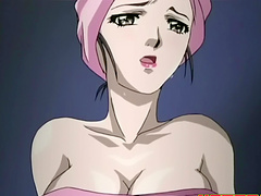 Busty brunette girl makes a guy happy by drooling on his dick