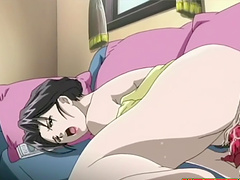 Busty brunette girl makes a guy happy by drooling on his dick