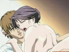 Busty brunette girl makes a guy happy by drooling on his dick