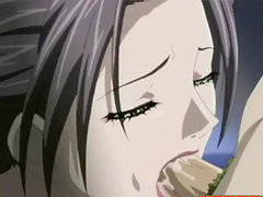 Busty brunette girl makes a guy happy by drooling on his dick