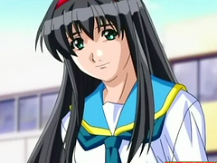 Naughty anime chick wants to get her face sprayed with jizz