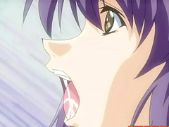 Naughty anime chick wants to get her face sprayed with jizz