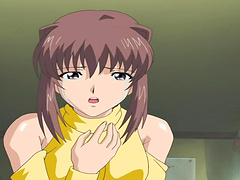 Redhead chick likes it when a dude sucks on her big boobies