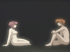 Redhead chick likes it when a dude sucks on her big boobies