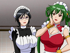 Blue haired chick gets tied up and stuffed with a stiff shaft