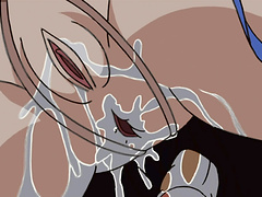 Blue haired chick gets tied up and stuffed with a stiff shaft