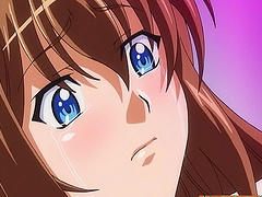 Blonde anime chick loves jerking off a dick with her big boobs